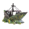 Random Style Fish Tank Shipwreck Pirate Ship Ornament Simulation Underwater World Fish Tank Landscape Ornament Resin Decoration Qme 1 13x5x11CM