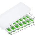 14-Grid Ice Cube Trays Silicone Mold Removable Lid DIY Homemade Qme Green