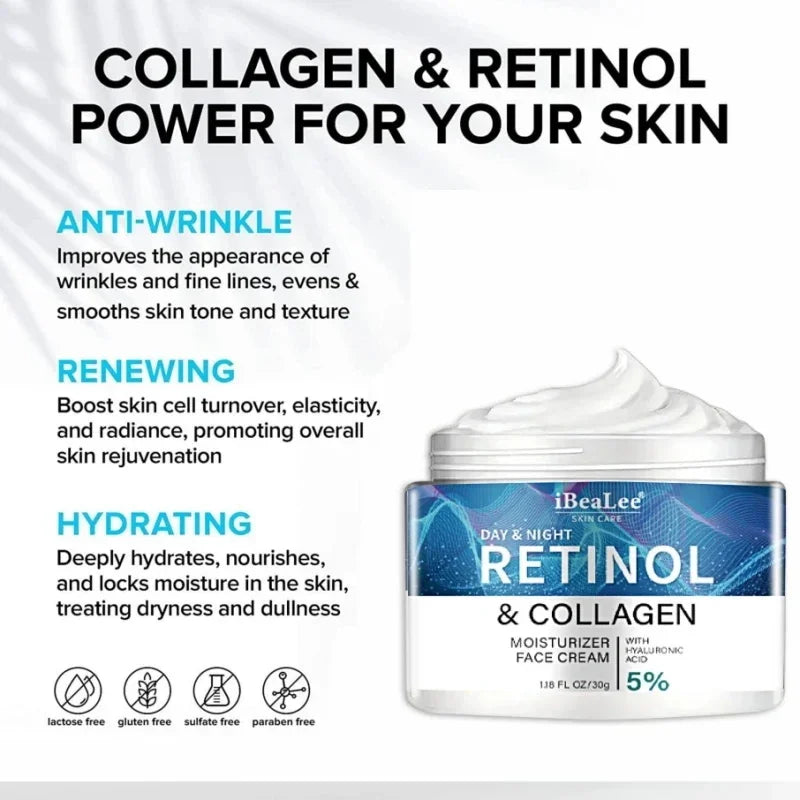 Retinol Anti-wrinkle Cream For Men Collagen Anti-Aging Removal Face & Neck Wrinkle Efficient Moisturize Firming Korean Skin Care Qme