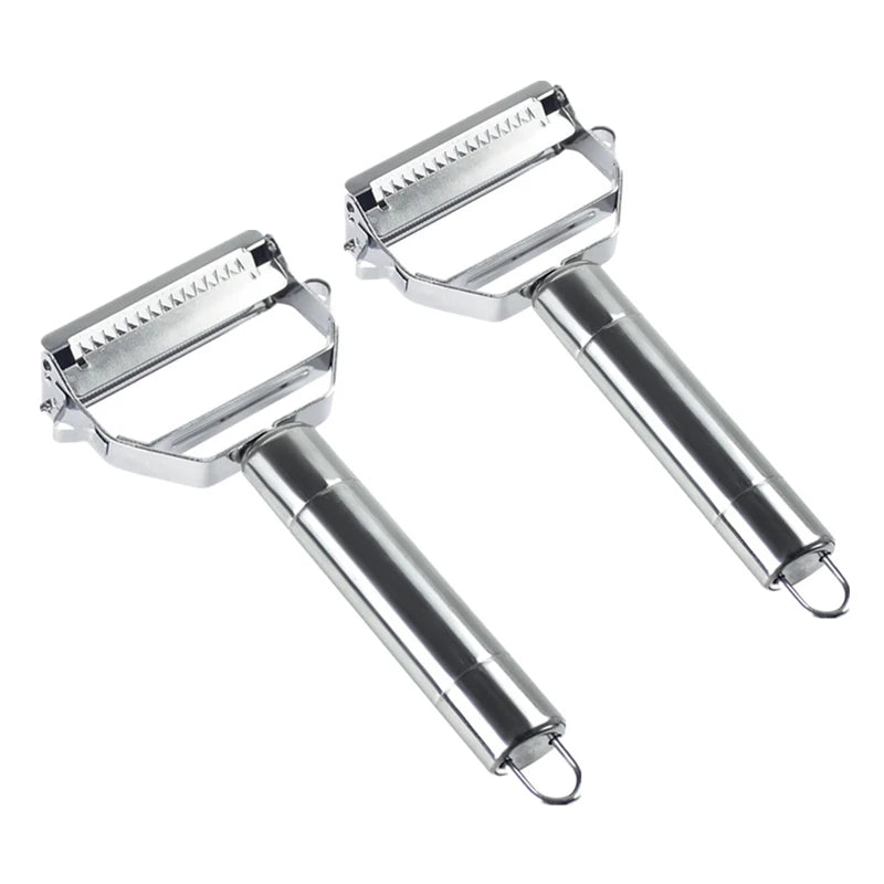 Vegetable Peeler Stainless Steel Melon Planer Double-Head Peeler Household Kitchen Multiple-Function Fruit And Vegetable Peeler Qme 4in1 Peeler 2PCS