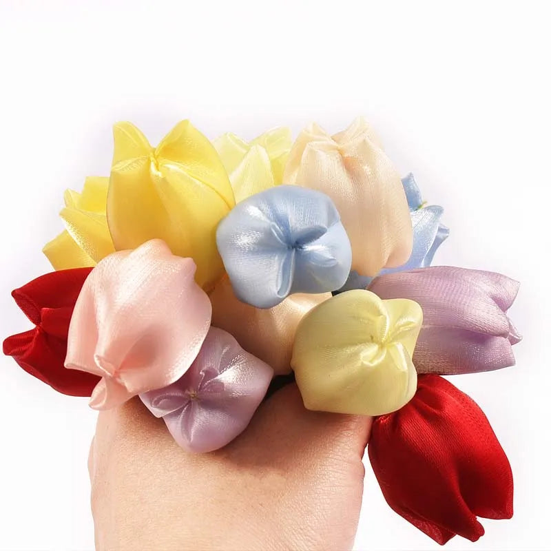 3pcs Length 46cm Tulip Hairband Female Pony Edge Clip Line Ribbon Double Ponytail Personalized Decorative Accessories cp3828 Qme