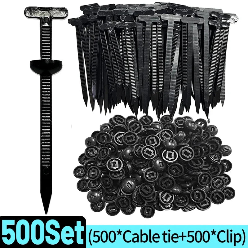 1000/20x Cable Ties Buckle Nylon Auto Fastener Screw Replaceable Car Fenders Trunk Engine Guard Panel Wire Clips Management Tool Qme 500set(1000pcs)