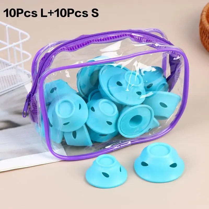 Silicone Hair Curling Rollers DIY Mushroom Bell Shapes Spiral Design Qme Dark blue