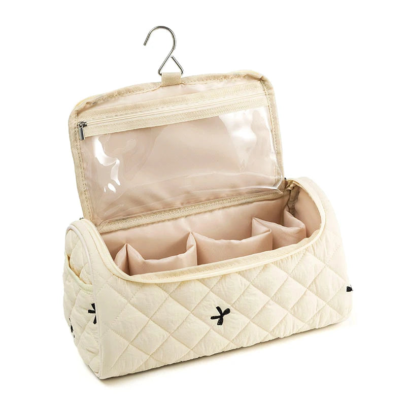 Quilted Travel Case For Cotton Hair Tools Travel Bag Hangable Storage Bags With Hanging Hook Qme StyleE