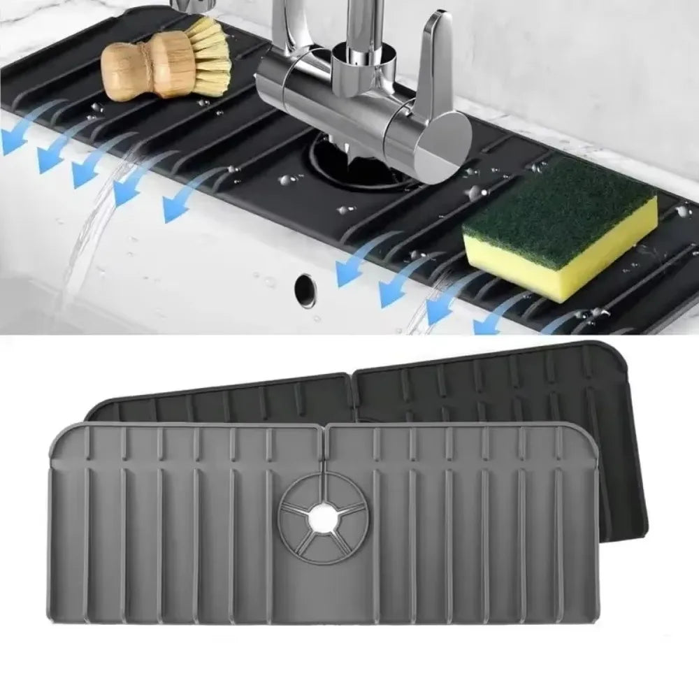 Sink Anti-spray Drain Water Retaining Pad Silicone Faucet Splashproof Qme