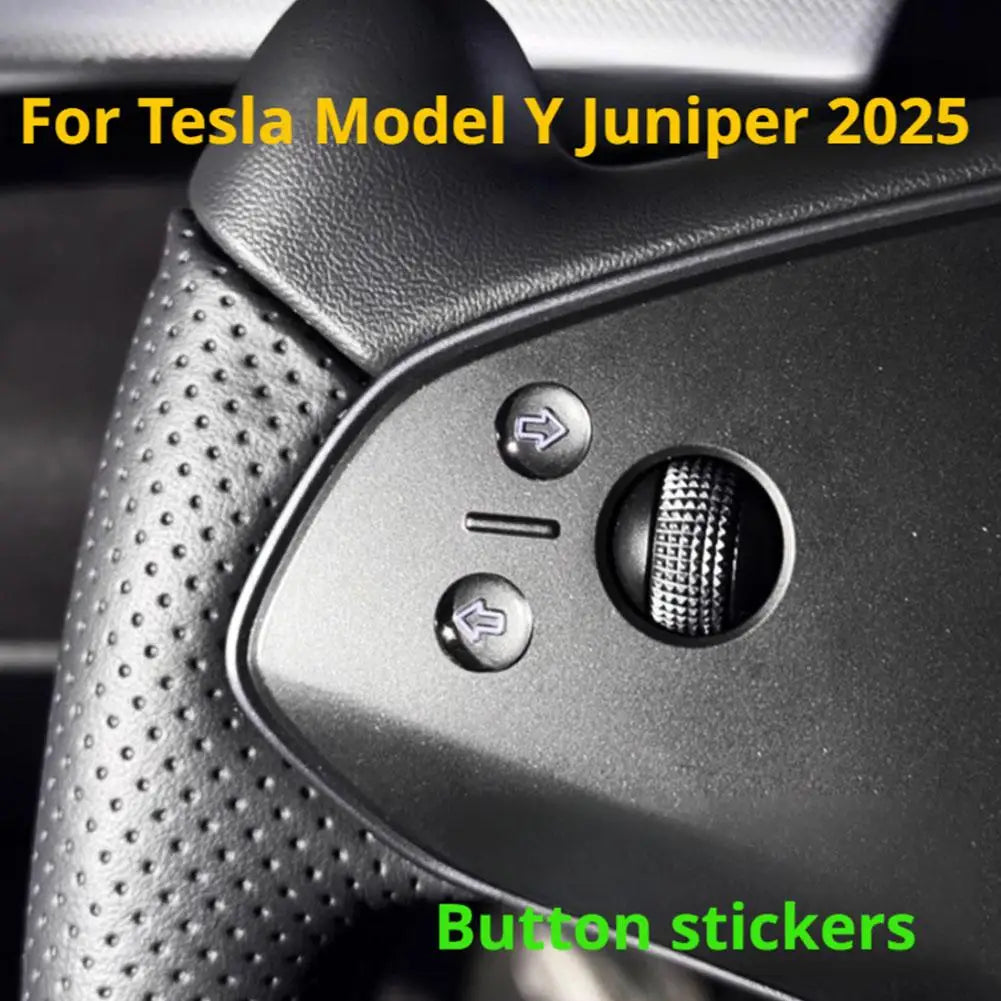 Button Sticke For Tesla Model Y Juniper 2025 Open Door Button Stickers Highland Steering Wheel Sticker Screen Protector Qme