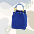 Mini Knitted Bucket Bag Women Small Handbag Geometric Colorblock Wristlet Purse With Detachable Handle 1PC Qme style 17
