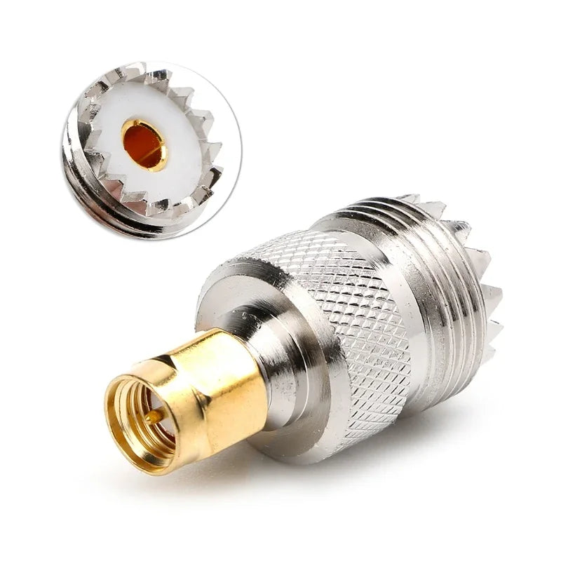 ESCAM Hot Sale UHF Female to SMA Male Plug Connector Coaxial Adapter Qme