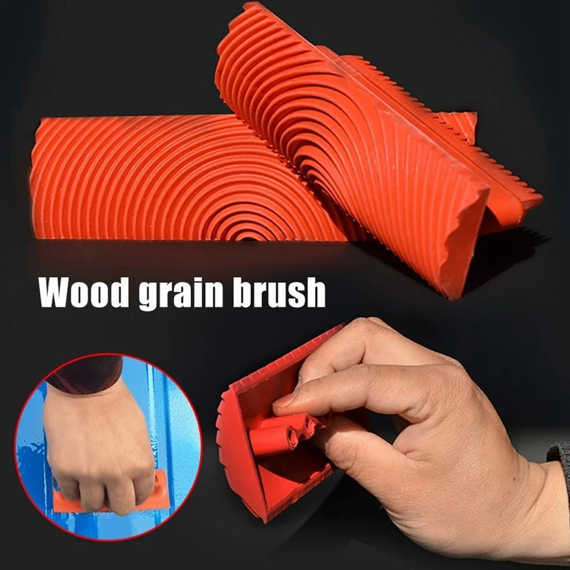 New DIY Wall Painting Machine Rubber Texture Paint Roller Furniture Imitation Wood Art Wall Painting Tools Home Decoration Qme