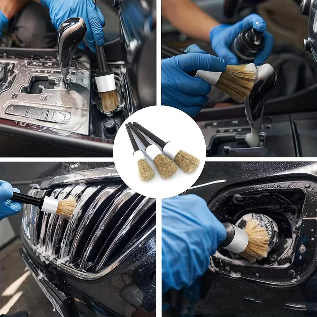 Ultra-Soft Car Detail Brushes - Perfect for Cleaning Badge Wheels, Interior Decorations, And Air Vents. Qme