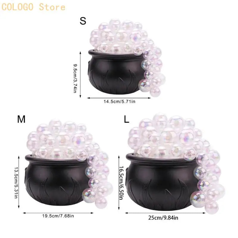 Whimsical Plastic Cauldron Decoration 8 Adjustable Light Modes Qme