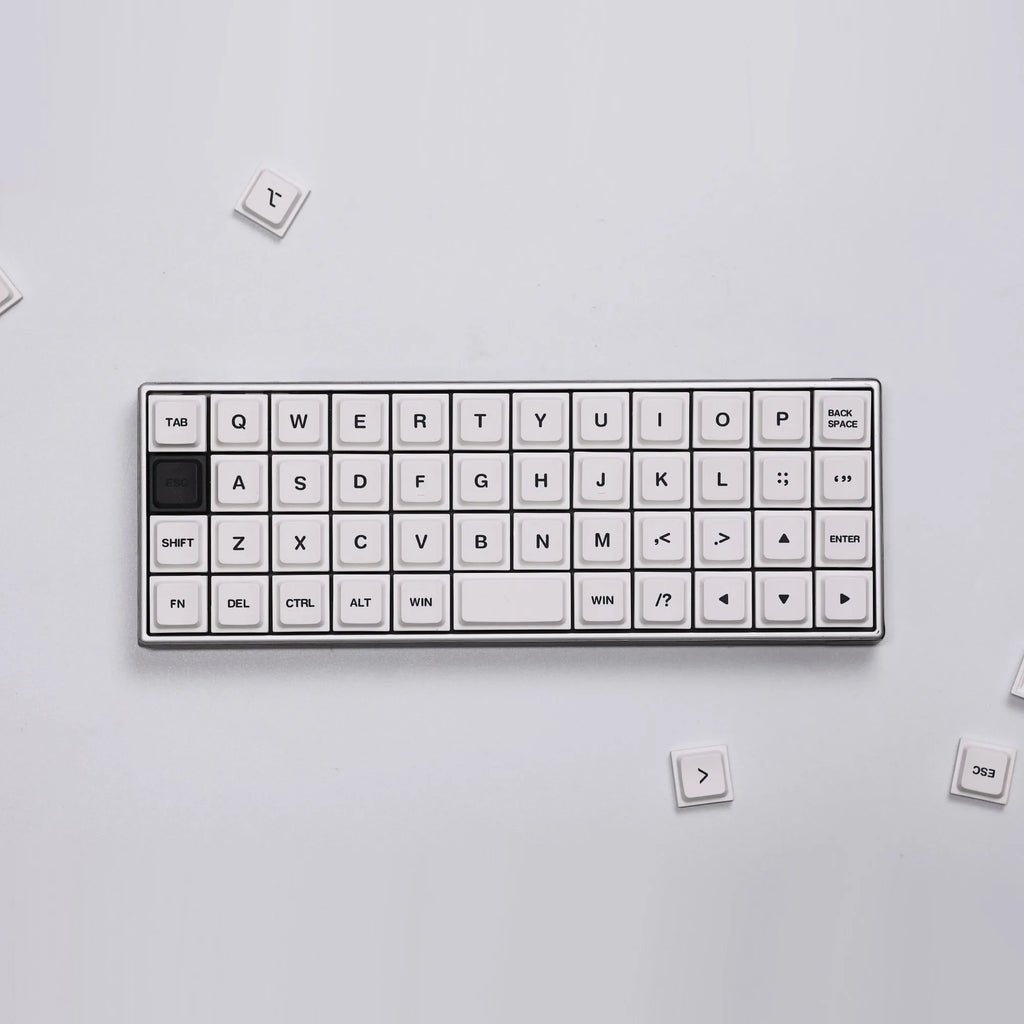 Chosfox 52 Keys LAK White Low Profile PBT Keycaps for Kailh 1353 and Cross-core Low-profile Switch Mechanical Keyboard Keycaps Qme