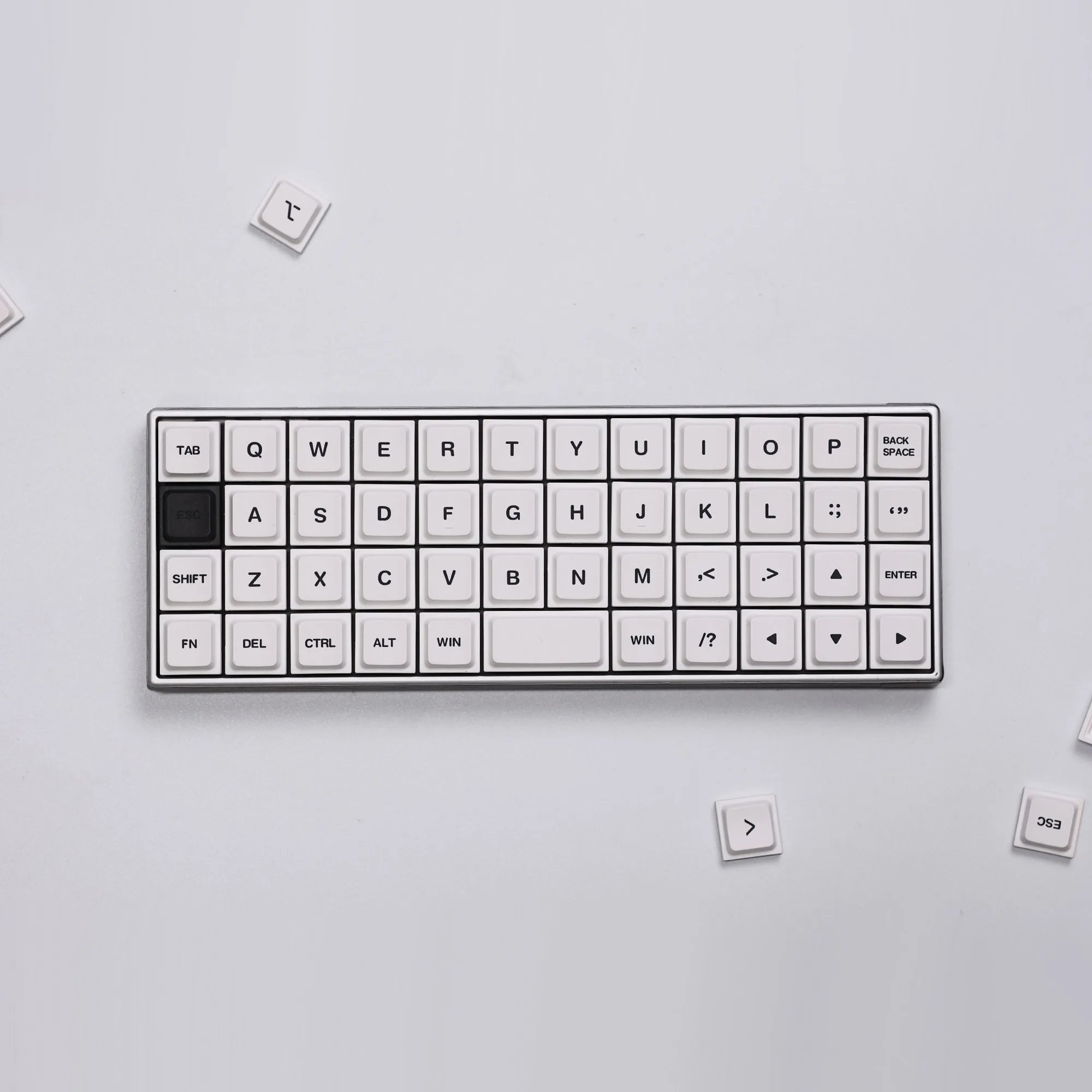 Chosfox 52 Keys LAK White Low Profile PBT Keycaps for Kailh 1353 and Cross-core Low-profile Switch Mechanical Keyboard Keycaps Qme