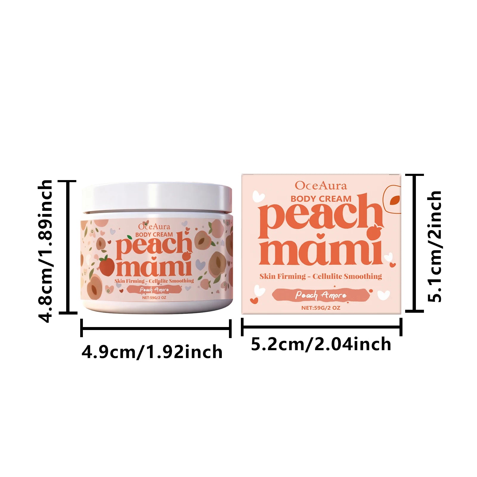 Peach Firming Body Cream Moisturizing Tightening Lifting Smoothing Skin Daily Use for Elastic Nourished & Protected Skin Qme