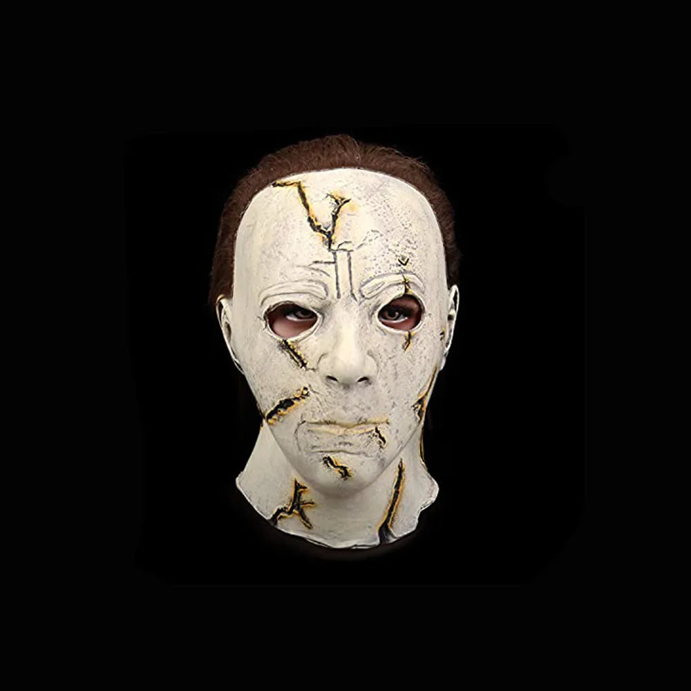 Terror Halloween Michael Myers Masks With LED Glow Horror Latex Full Head Headgear Scary Face Cover Masquerade Party Supplies Qme Type A
