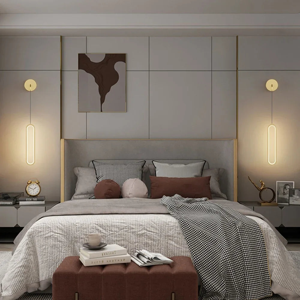 Modern LED Wall Lamp For Living Dining Room Bedroom Bedside TV Background Aisle Home Decoration Lighting Fixture Lustre Qme