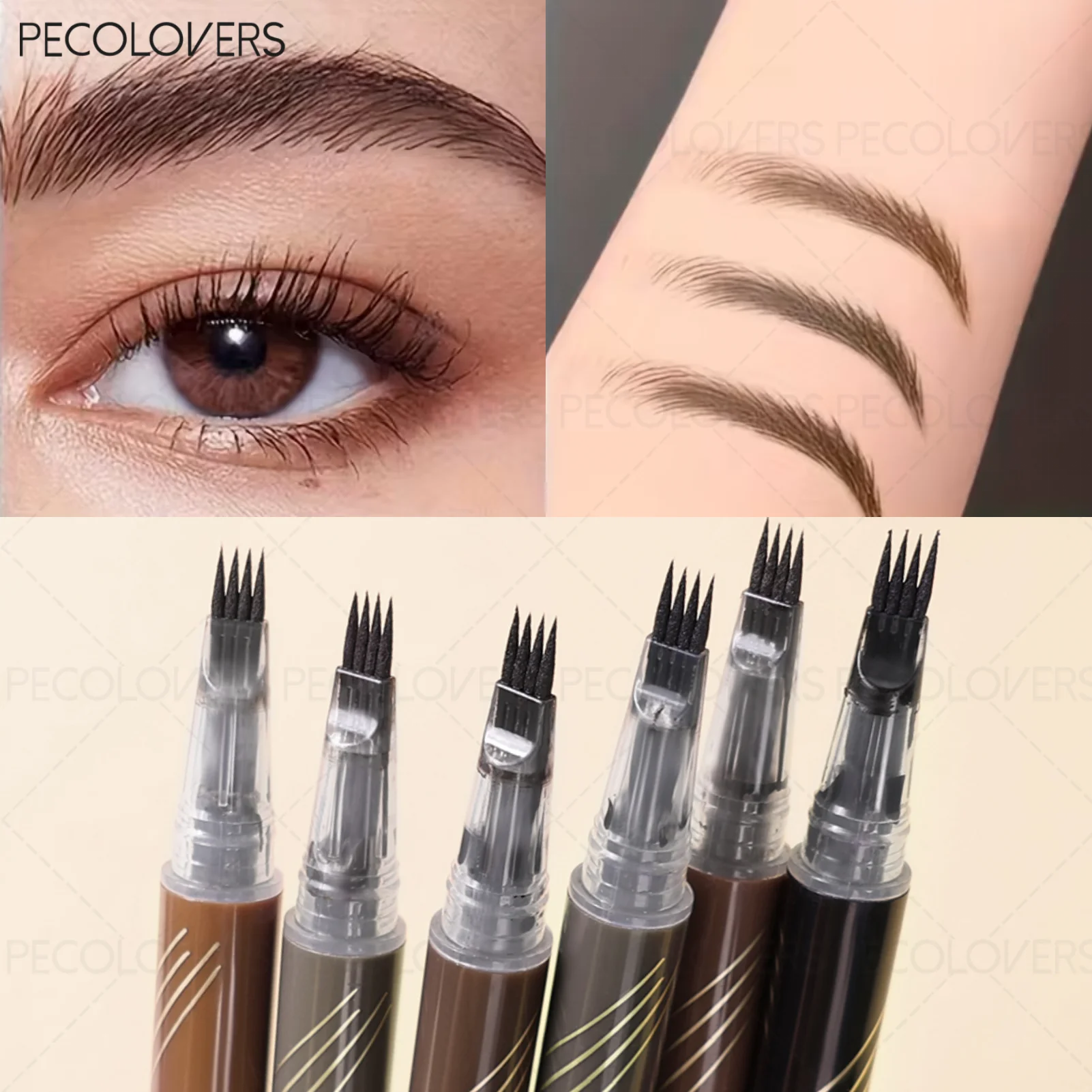 Four-pronged Liquid Eyebrow Pencil Natural Simulation 3D Look Qme