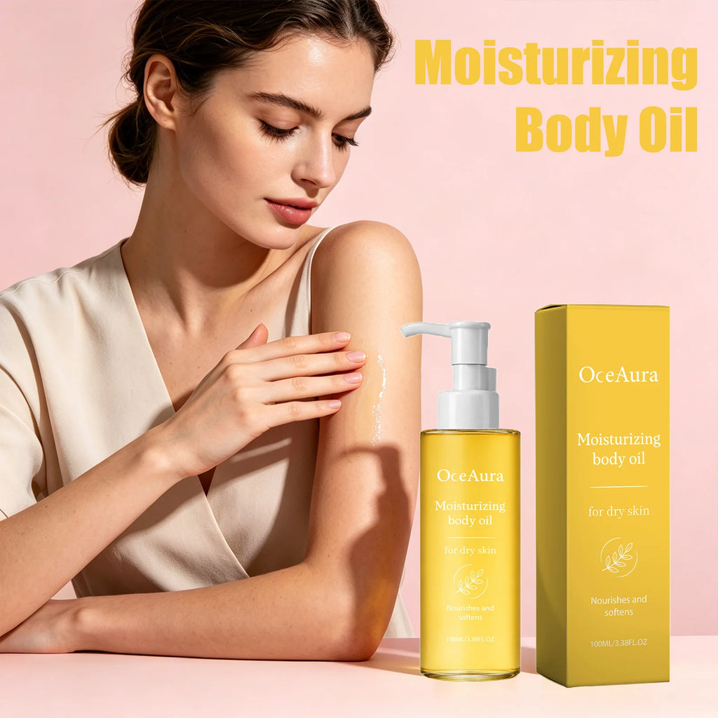 OceAura Moisturizing Body Oil Castor Seed Infused Dry Rough Skin Repair Itch Relief Non-Greasy Fast Absorbing Hydrating Lotion Qme