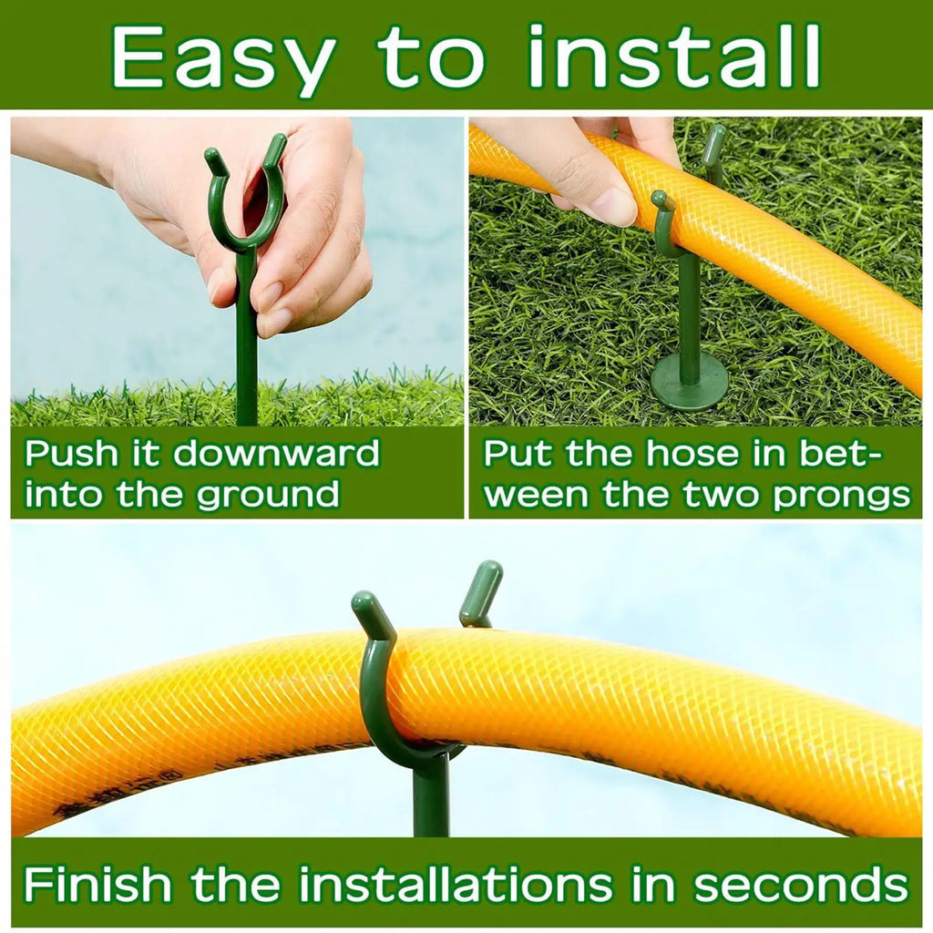 Hose Guides for Garden 10Pcs Plant Protection Stakes Heavy Duty Hose Holder for RV Parking Edge Barrier Wire Conduit Protector Qme
