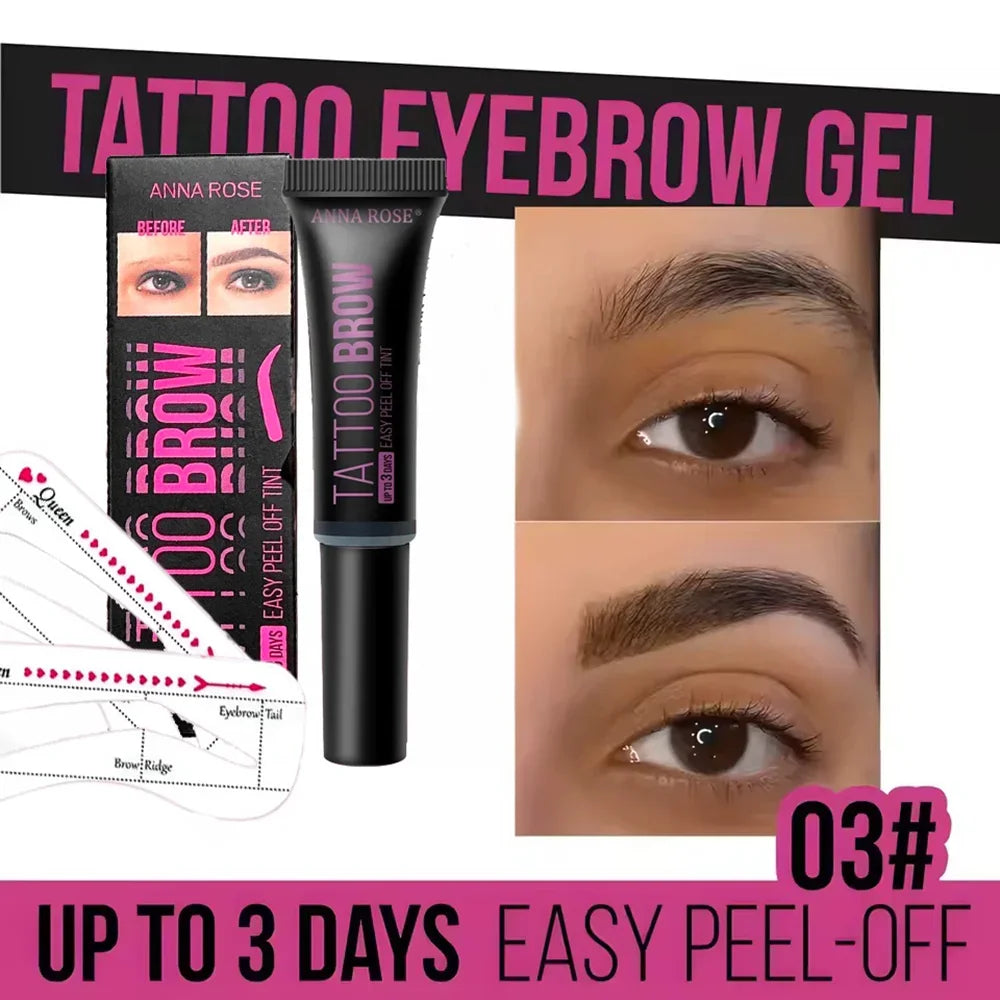 3D Peel-off Eyebrow Gel Tint Waterproof Tattoo Cream Long-lasting Dye Qme 03
