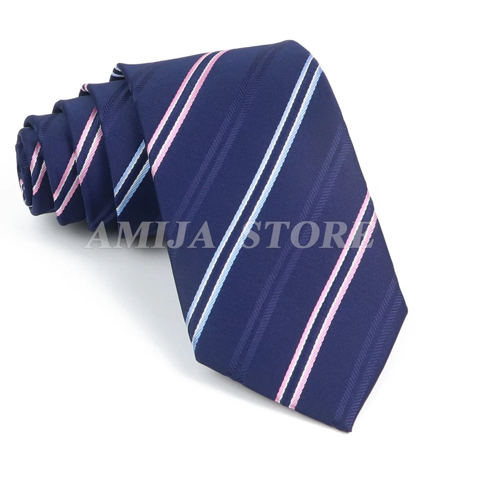 Tie Men Gravatas Wholesale Fashion Woven Luxury Necktie Dark Grey Dot