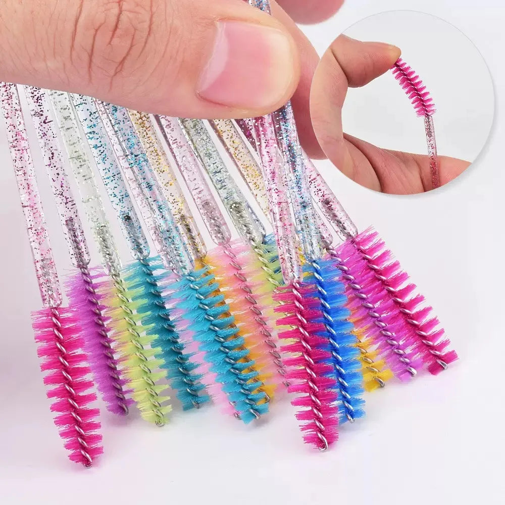 50-piece Crystal Eyelash Brushes Extension Mascara Professional Qme