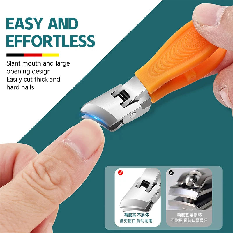 Large Jaw Openning Nail Clipper Thick Hard Slanted Cutter Stainless Qme