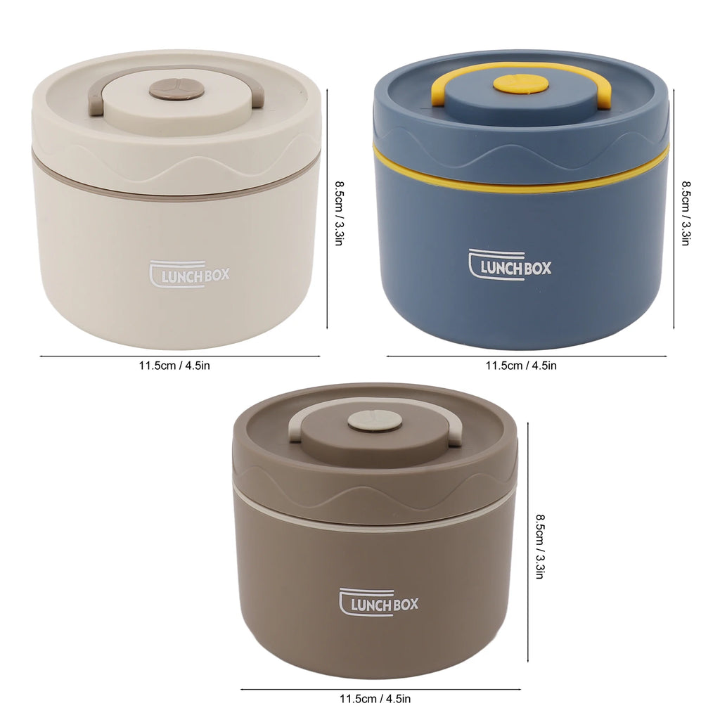 550ml Heat Insulation Cooker Thermal Cooking Pot Stainless Steel Double Layer Portable Round Shape Thermal Lunch Container Qme
