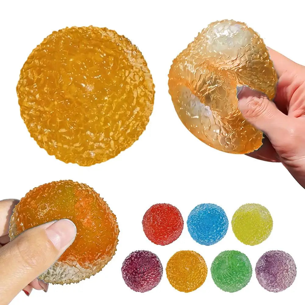 Ice Ball Maltose Squishy Toys Stress Multicolor Texture Sensory Qme Orange