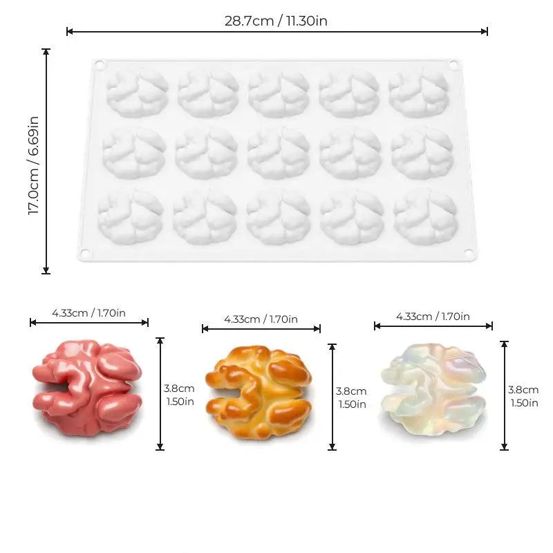 Pecan Nuts Design Silicone Chocolate Mold Food Grade Mousse Cake Qme A5