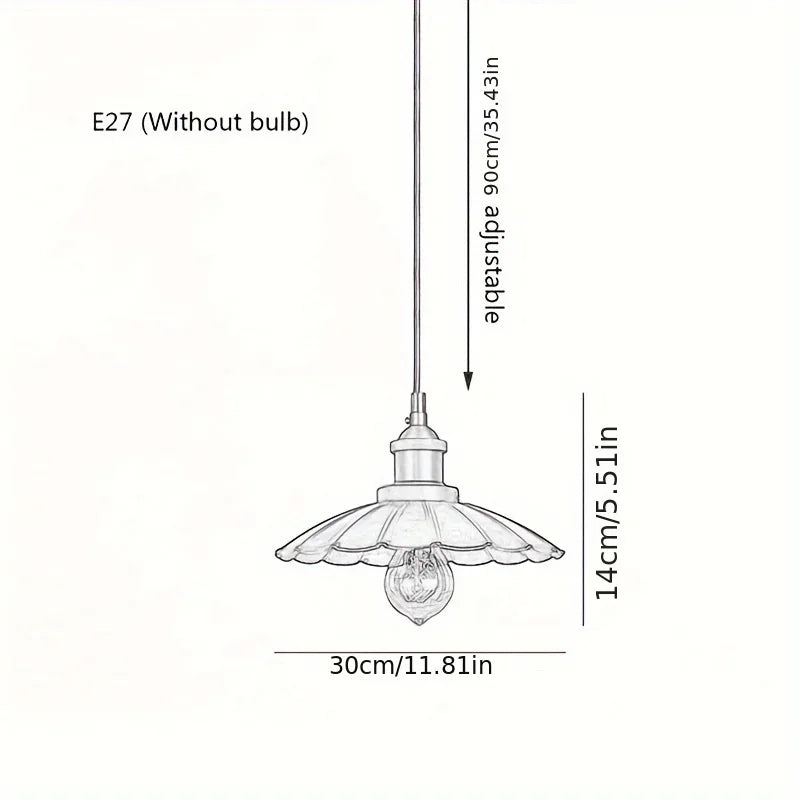 Vintage Pendant Light Loft Retro Chandelier Pendant Lamp E27 Base Industrial Hanging Light Edison Home Lighting for Living Room Qme 30cm