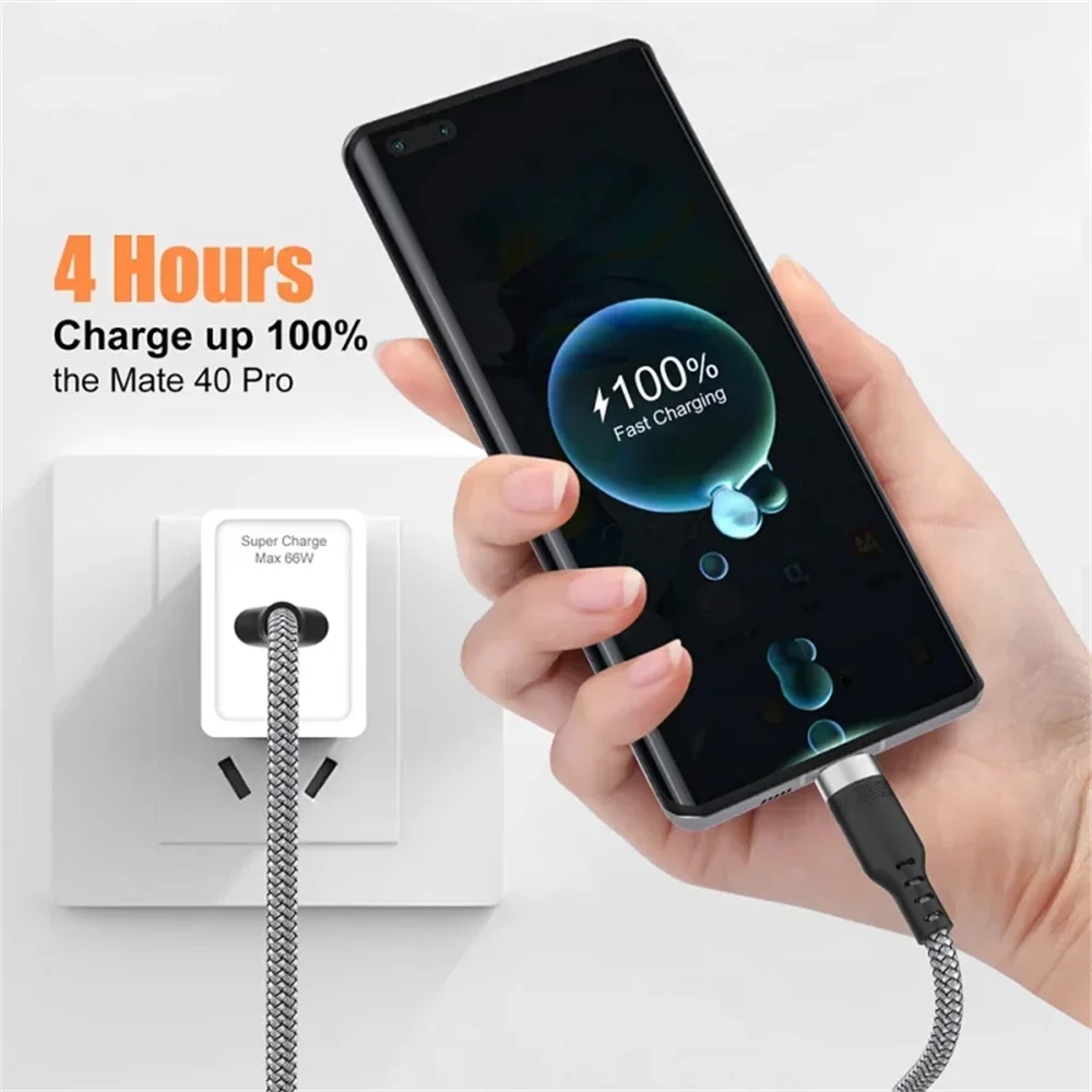 USB Type-C Fast Charging Data Cord Mobile Phone Nylon Braided Data Cable 1M/2M/3M/5M PD Charging Line For Xiaomi Samsung Oneplus Qme