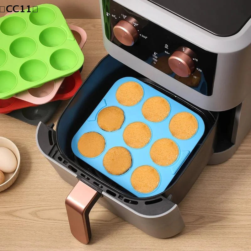 Muffin Cupcake Silicone Mold Square 9 Holes Cupcakes Non Stick Soap Qme