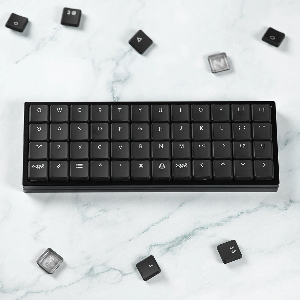 CFX Black Transparent Low Profile PBT Choc Keycaps RGB for Kailh 1350 Low Profile Switch Mechanical Keyboard Ultra Thin Keycaps Qme
