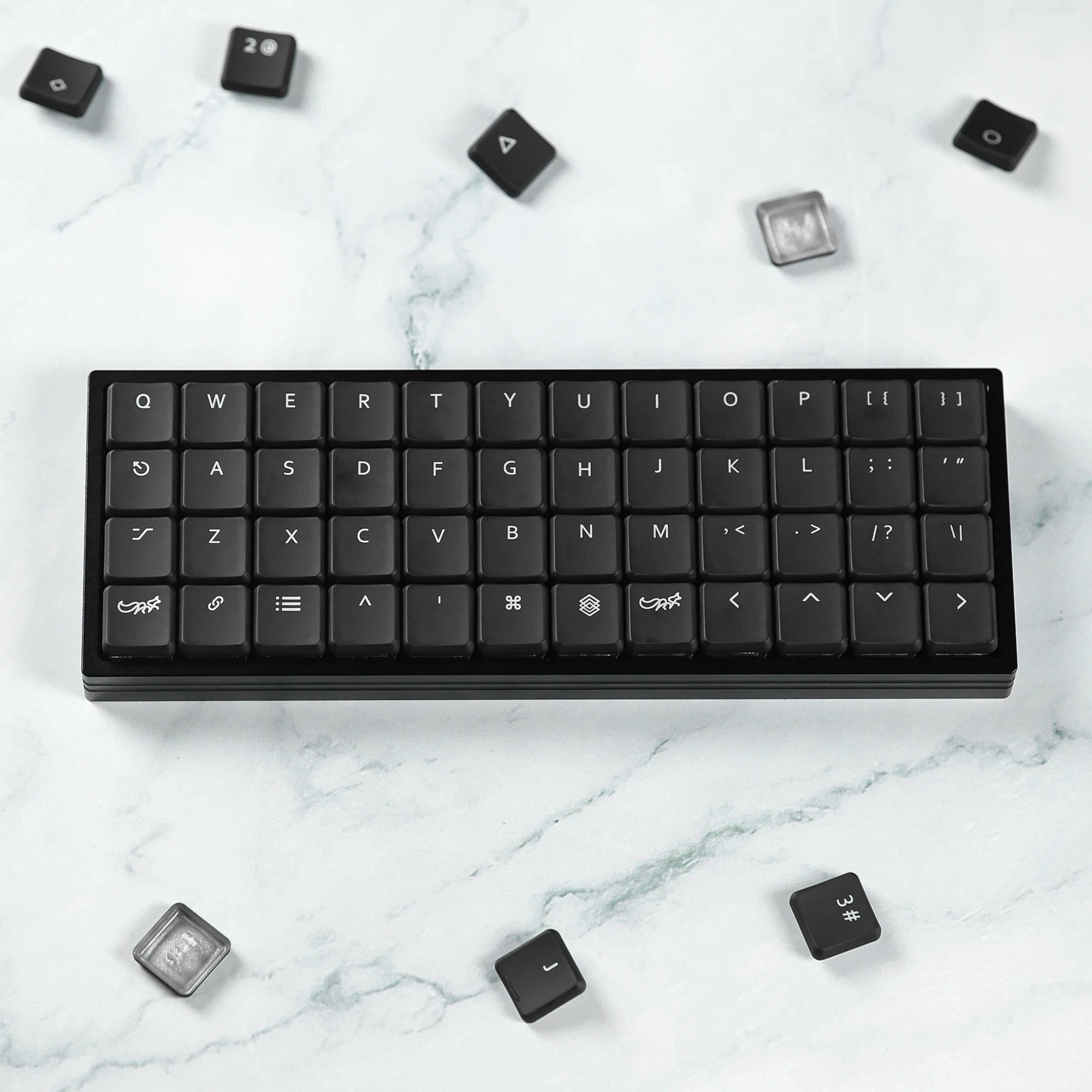 CFX Black Transparent Low Profile PBT Choc Keycaps RGB for Kailh 1350 Low Profile Switch Mechanical Keyboard Ultra Thin Keycaps Qme
