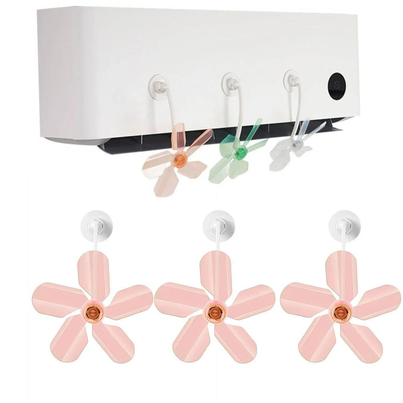Universal Type Three-pack Air Conditioning Hanging Fan Anti-direct-blow deflector for Bedroom Living Room Qme Saffron