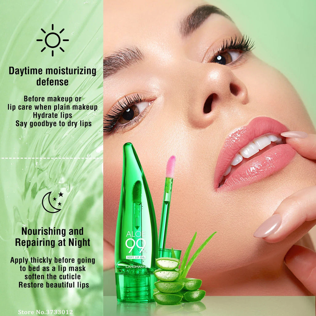 Natural Aloe Lipstick Lip Tint Long Lasting Waterproof Moisturizing Nourish Color Lip Gloss Changeable Color Lip Oil Lip Balm Qme