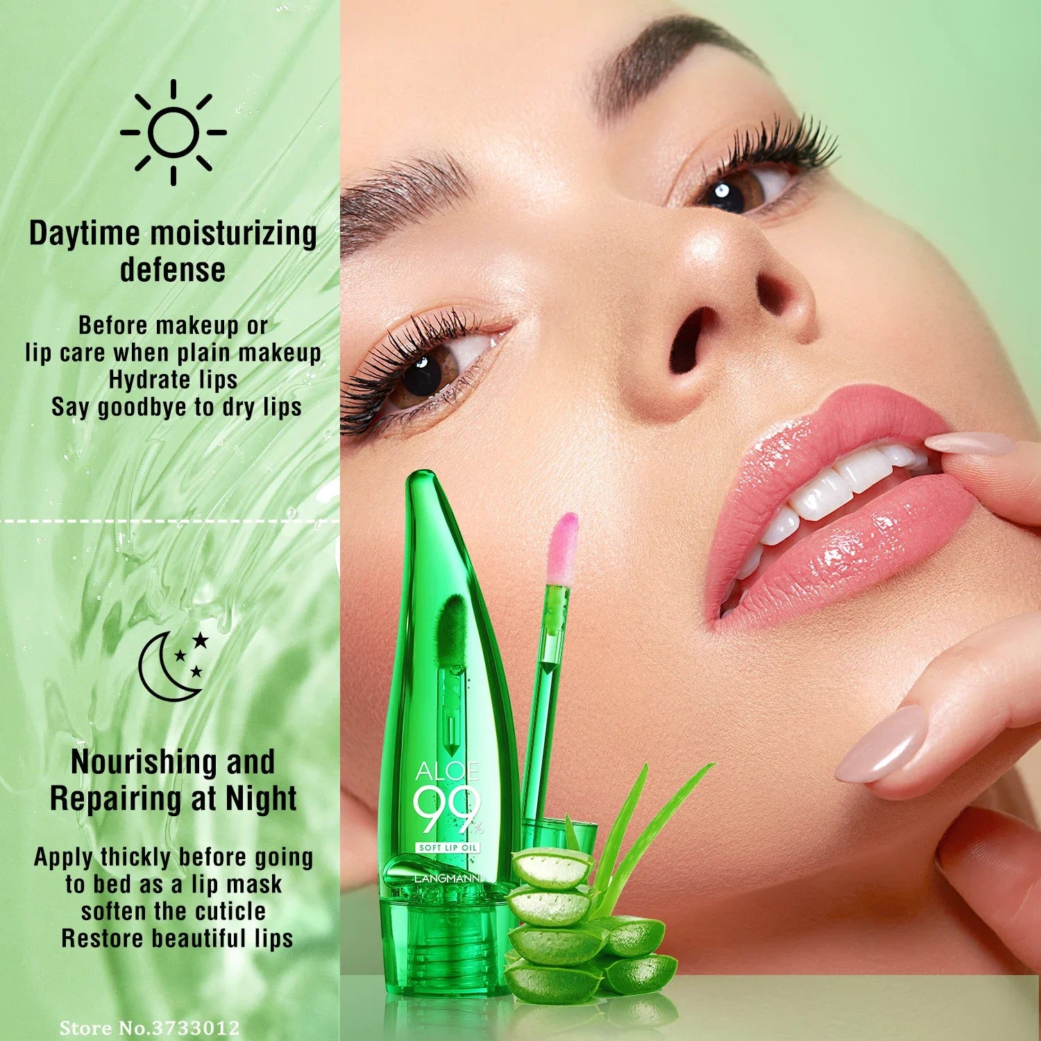 Natural Aloe Lipstick Lip Tint Long Lasting Waterproof Moisturizing Nourish Color Lip Gloss Changeable Color Lip Oil Lip Balm Qme