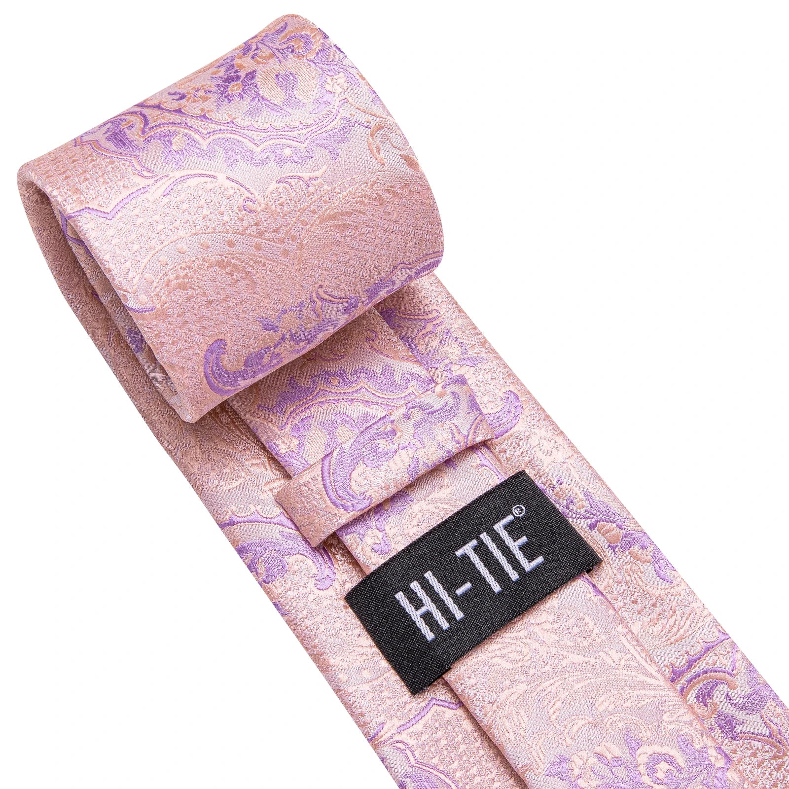 Hi-tie Floral Pink Purple Blue Men Elegant Necktie Handkerchief Qme