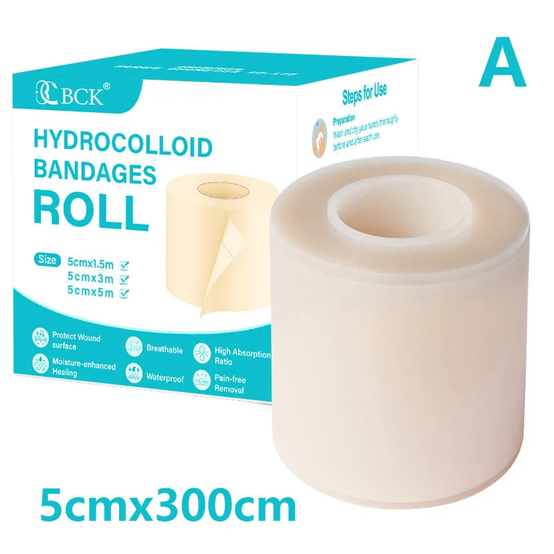 1 Roll Scar Cover Tape Waterproof Self-adhesive Hydrocolloid Band Aid Qme 5cmx300cm A