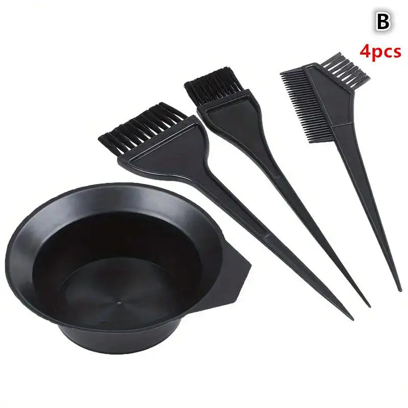 4 Hair Dye Brush Bowl Ear Caps Mixer Tint Dying Coloring Applicator Qme Black B