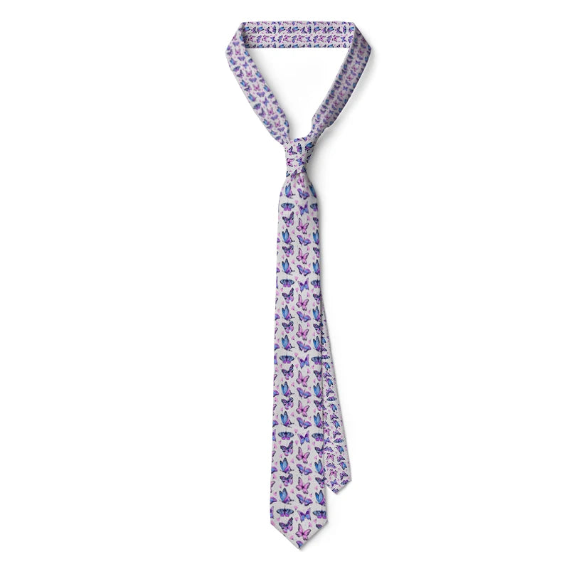Romantic Butterfly Printed Tie Fashion Casual 3D Men's Unique Qme