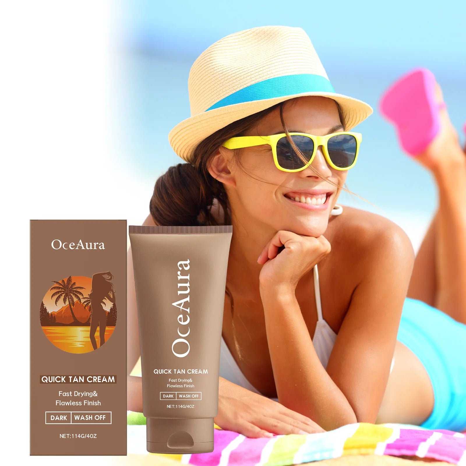Body Self Tanning Cream Natural Bronzing Self Tanning Lotion with Moisturizing & Nourishing Oils Healthy Glow Sunless Tanner Qme