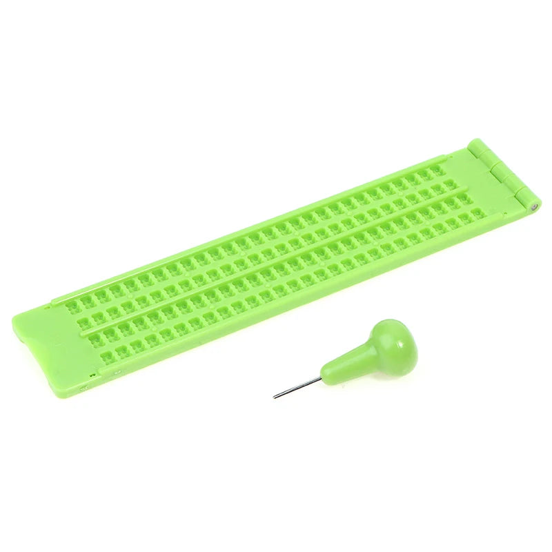 Plastic Braille Writing Slate School Portable Practical Stylus Qme