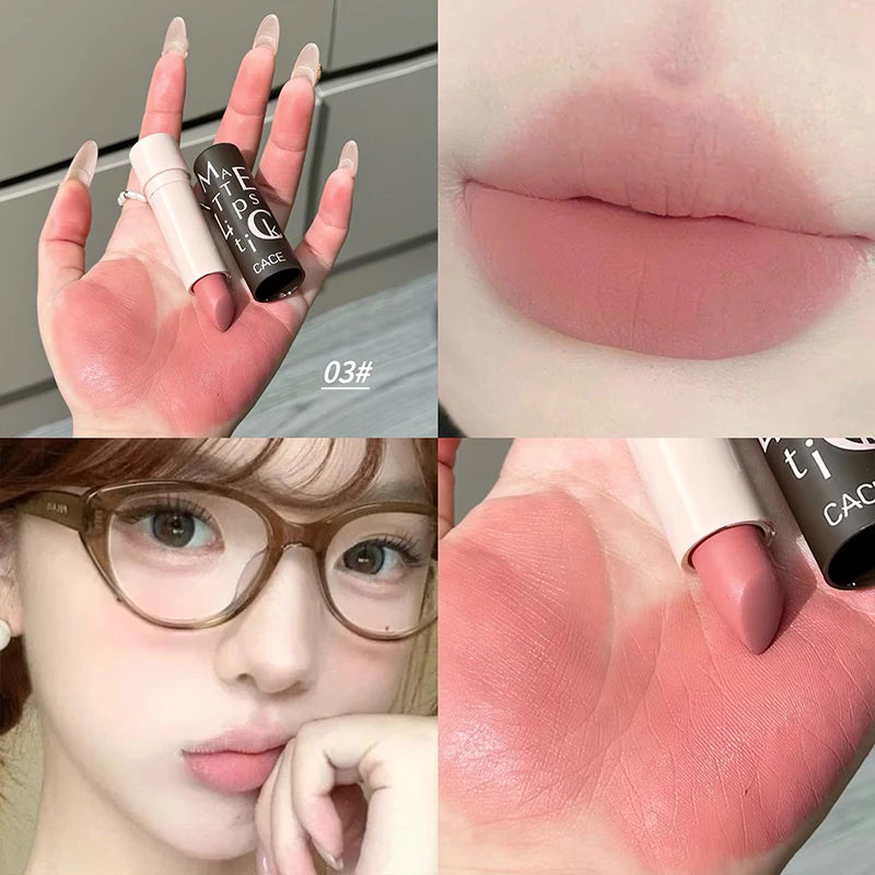 6 Colors Waterproof Nude Matte Lipsticks Long Lasting Lip Stick Not Fading Sexy Red Pink Velvet Lipsticks Makeup Cosmetic Batom Qme 03