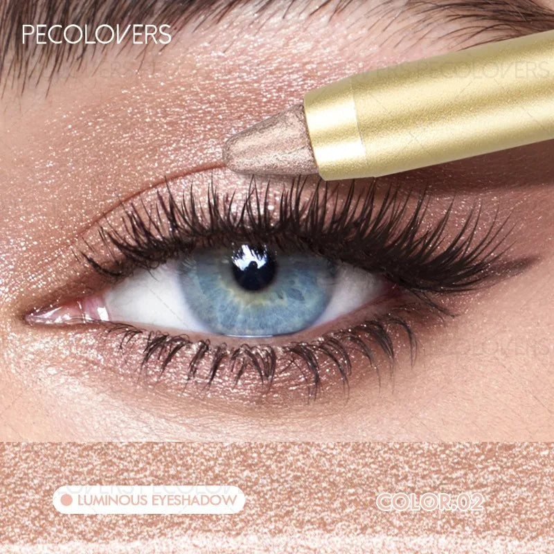 Gold Tube Eye Shadow Pen, Multi-color Selection, Eye Highlights, Brightening Eyes, Waterproof and Sweatproof, Eye Cosmetics Qme 02