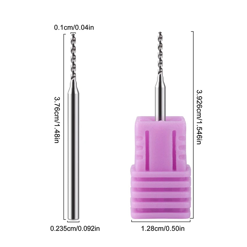 Nail Art Perforation Grinding Head Tungsten Steel Drill Bits DIY Punk Qme