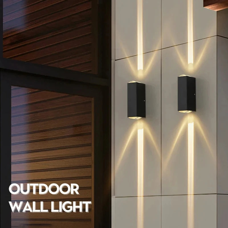 Outdoor Lighting Lens Beam Wall Lamps IP65 Waterproof Aluminum Wall Lights Corridor Garden Shopping Mall Up Down LED Porch Lamp Qme