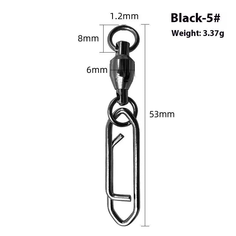 Fishing Rolling Swivel Power Clips Quick Change Snap Swivels Qme 5 Black