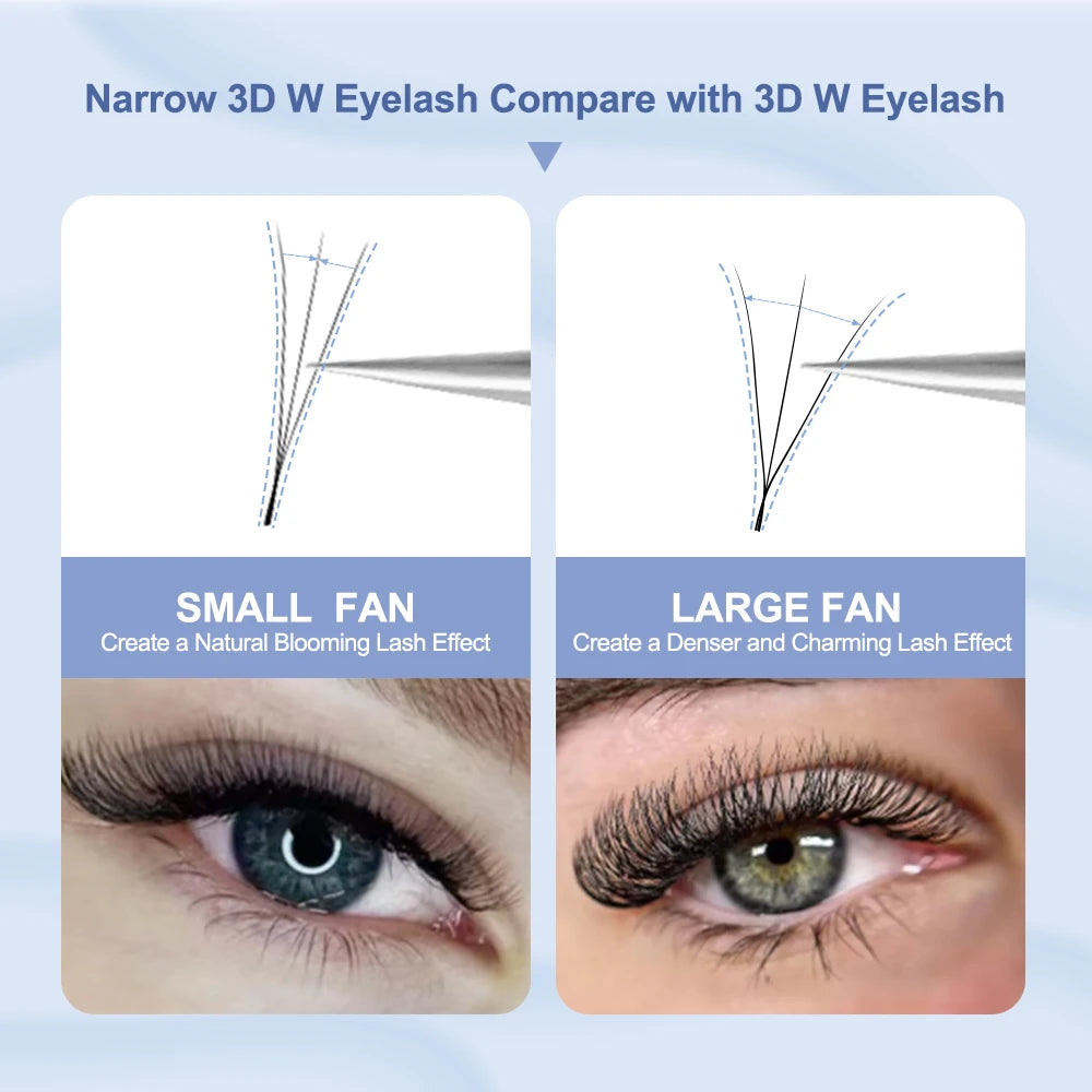 NATUHANA Narrow W-shaped 3D 4D 5D Eyelash Extensions Faux Mink Volume Qme